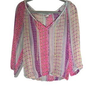 Arizona brand size L sheer top perfect SUMMER colors! So adorable!